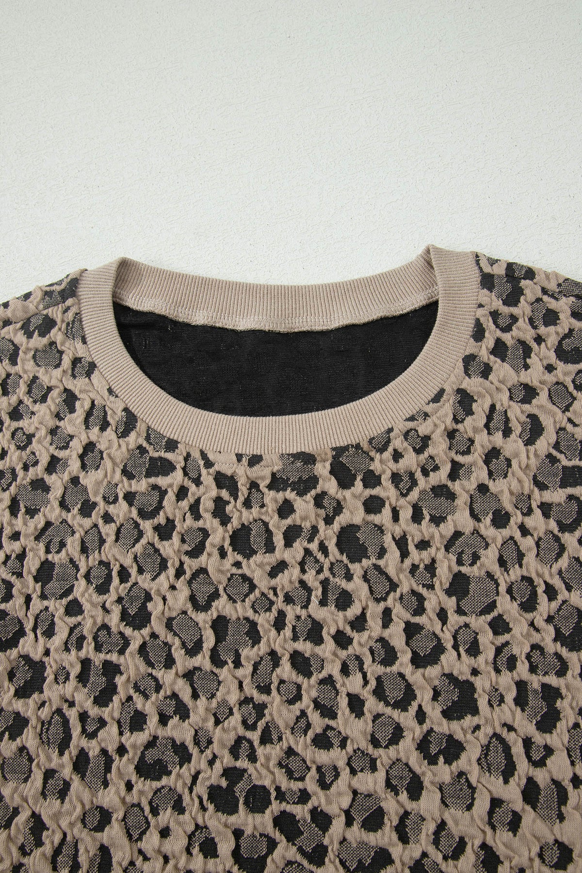 Khaki Leopard Textured Sleeveless Mini Dress with Pockets